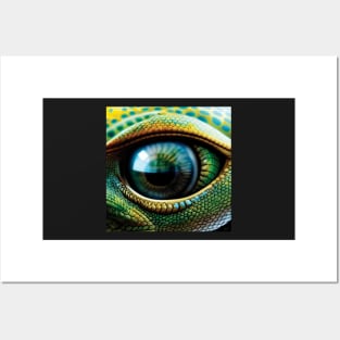 Green Lizard Reptile Eye Art Posters and Art